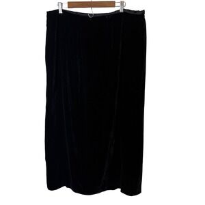 Kate Hill Woman Black‎ Velvet Maxi Skirt Size 20W Formal Evening Elegant Holiday